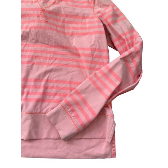 LULULEMON Peach Striped Zip Back Long Sleeve Top Size 6 - Picture 4 of 5